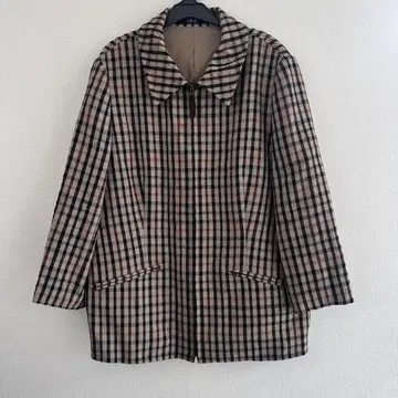 DAKS 울 자켓 울 코트 울 하프 코트 체크 무늬 코트