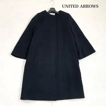 UNITED ARROWS 캐시미어 혼방 노카라 벨 슬리브 코트