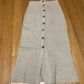 MOUSSY 베이지 리브 롱 스커트 사이즈 1