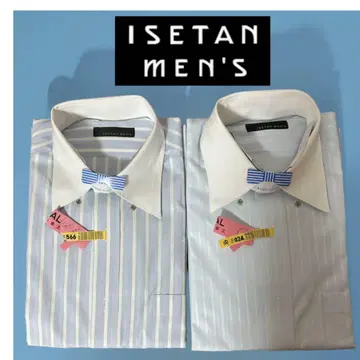 ISETAN MEN'S 스트라이프 드레스 셔츠 2장 세트 M