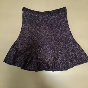 Betsey Johnson 플레어 스커트 S 라메 다크 퍼플