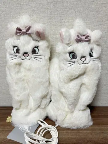 Disney 마리 장갑 끈 포함 미튼 인조 모피