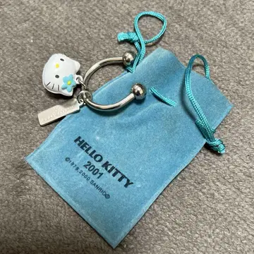 헤이세이 레트로 산리오 카오하나 키티 방울 반지 키링 복조리 2001