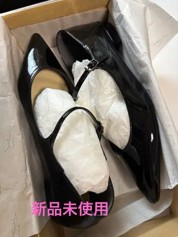 LETALON 블랙 24cm 포인트 원 스트랩 플랫 미사용 새상품