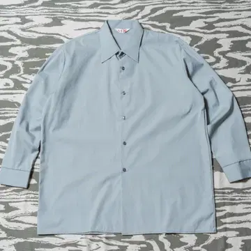 70s 동독군 NVA 유로 밀리터리 라이트 블루 긴팔 셔츠 41N