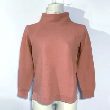 GEORGES RECH 하이넥 니트 살몬 핑크 36 S 울 혼방
