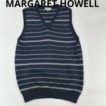 마가렛호웰 니트 베스트 네이비 울 코튼 M 사이즈