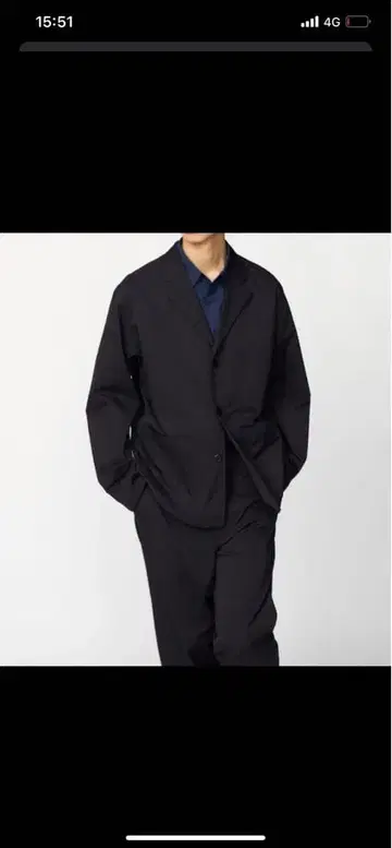 유니클로C 워크 자켓 팬츠 블랙 사이즈 셋업