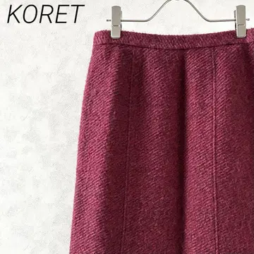 KORET 미디 스커트 타이트 울 혼방 백 슬릿 심플 안감 부착
