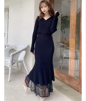 RESEXXY 카슈쿨 머메이드 원피스 블랙