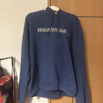 muahmuah 후드 부착 후드티 L 네이비