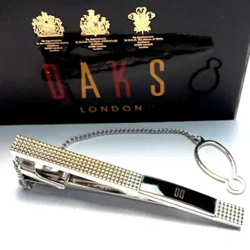 dkt37 닥스 넥타이핀 실버 x 블랙 오닉스 체인