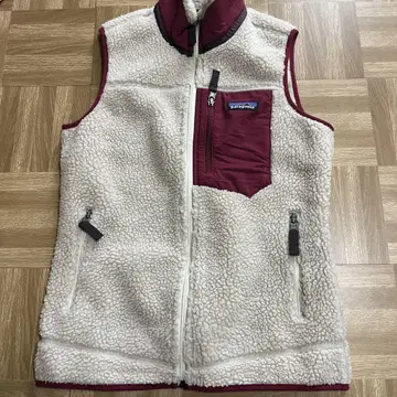 patagonia 플리스 자켓 XS 크림/버건디