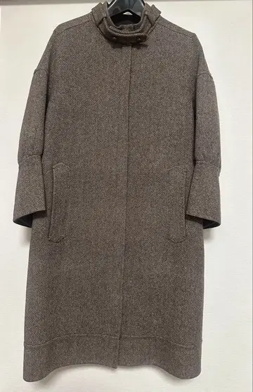 TSUMORI CHISATO 브라운 트위드 롱 코트