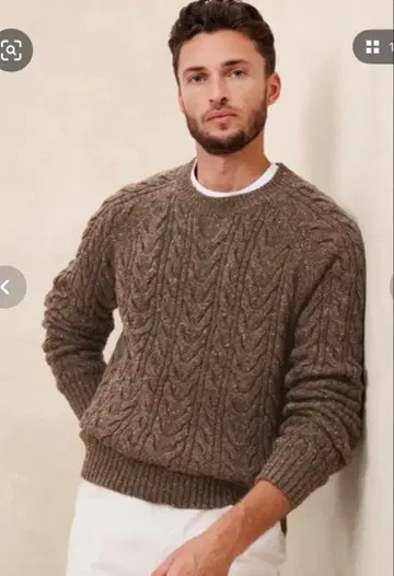 BANANA REPUBLIC 트위드 케이블 스웨터