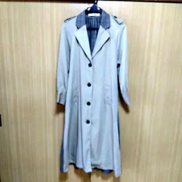 롱 코트 (체크 무늬 베이지)