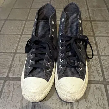 Converse All Star 하이컷 스니커즈 하운드투스 패턴 그레이