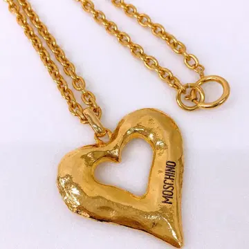 MOSCHINO 모스키노 롱 목걸이 하트 모티브 골드 두꺼운
