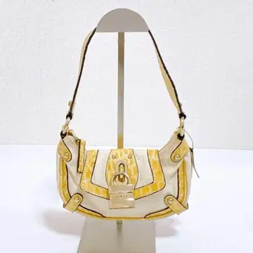 미사용 GUESS 게스 원숄더백 악어 엠보싱 베이지 y2k