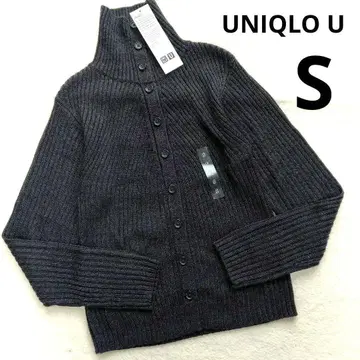 새상품 UNIQLO U 메리노 블렌드 하이넥 가디건 다크 그레이 S