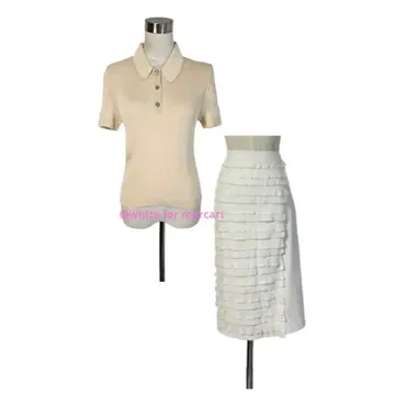 페라가모 2세트 로고 버튼 부드러운 미형 핏 리브 니트소