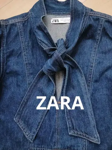 리본 포함 다크 데님 자켓