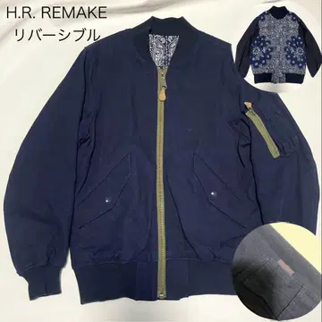 [ H.R. REMAKE ] 리버서블 블루종 자켓 페이즐리 네이비 2