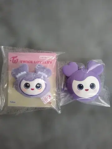 TWICE LOVELYS 봉제 인형 헤어핀 미니 지갑 세트 사나