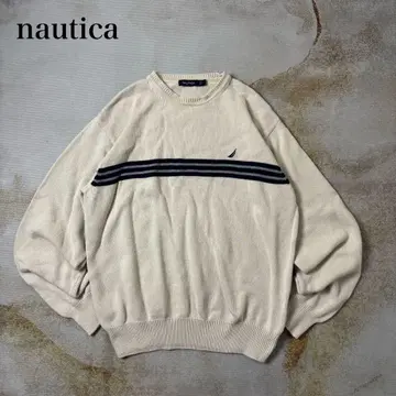 [ 구제 의류 ] NAUTICA 노티카 보더 라인 코튼 니트 L