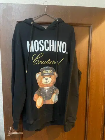 MOSCHINO 테디베어 후드티 블랙