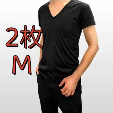 [계절 세일] 리라이브 남성용 반팔 이너 M 쿨 속건성 블랙 2장