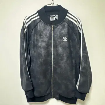 adidas 트랙 탑 블랙 오버 사이즈 남녀 공용 초레어