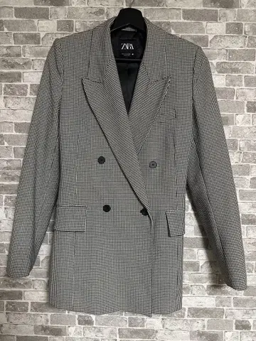 ZARA 자켓 하운드투스 체크 패턴