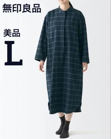 새상품급 무인양품 플란넬 쿠르타 코튼 원피스 마터니티 L