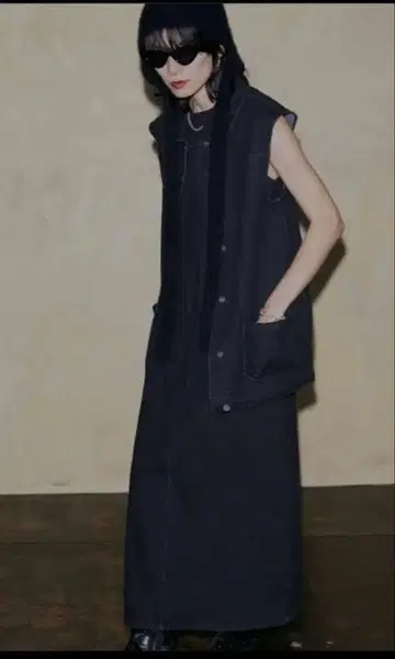 Ameri VEST SET DENIM DRESS