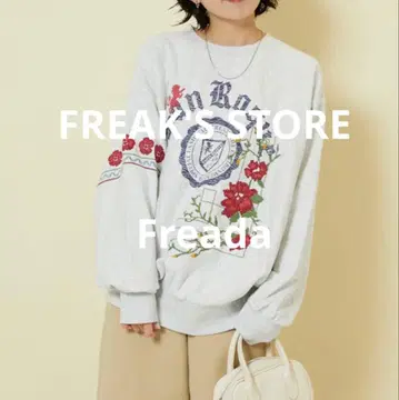 새상품급 크로스 스티치 자수 칼리지 맨투맨