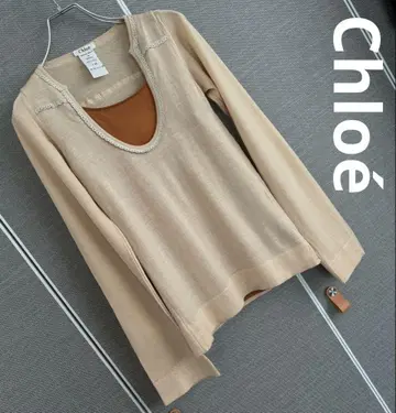 [ 약간의 하자 ] 끌로에 베이지 긴팔 니트 T XS