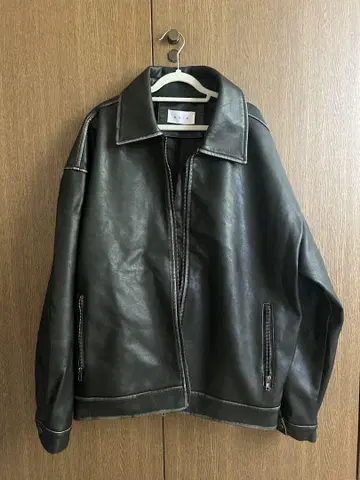 BLACKUP 페이크 레더 자켓