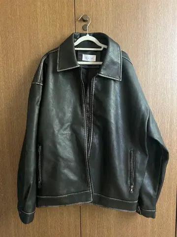 BLACKUP 페이크 레더 자켓