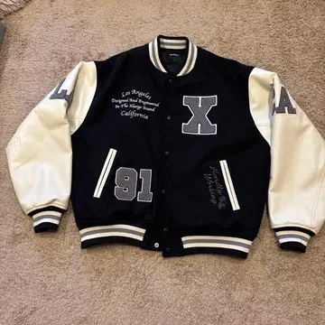 XLARGE 네이비 화이트 바시티 자켓 L