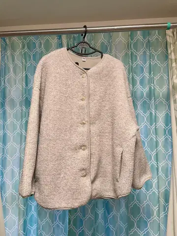 UNIQLO 3XL 보아 플리스 릴랙스 가디건 라이트 그레이