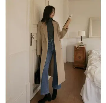 핸드메이드 코트 여성용 롱 코트