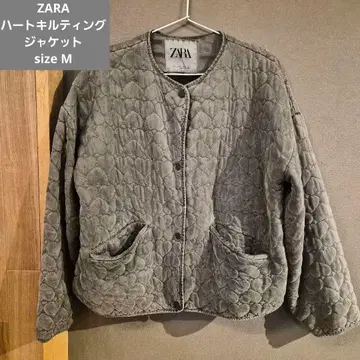 ZARA 하트 퀼팅 자켓 그레이 M 블랙 데님