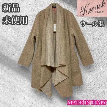 KAVACH 이탈리아제 하프 코트 겉옷 울 혼방 베이지