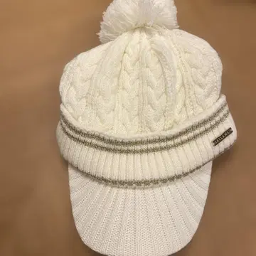 CALLAWAY 케이블 짜임 니트 모자 화이트