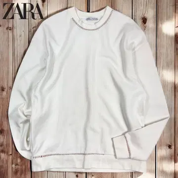10M319 ZARA 스티치 크루넥 맨투맨 트레이닝복 M
