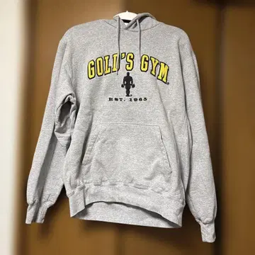 GOLD'S GYM 그레이 후드 부착 후드티