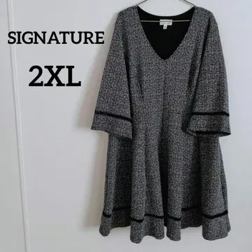 새상품급 SIGNATURE [ 2XL ] 무릎 기장 원피스 여성용 블랙