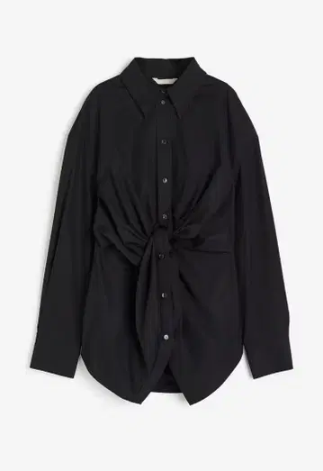 미사용 새상품 택 포함 H&M 트위스트 디자인 셔츠 M 사이즈 긴팔 블랙