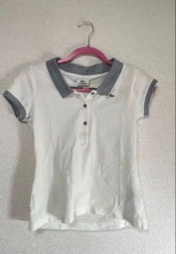 LACOSTE 반팔 피케 셔츠 블루 옷깃